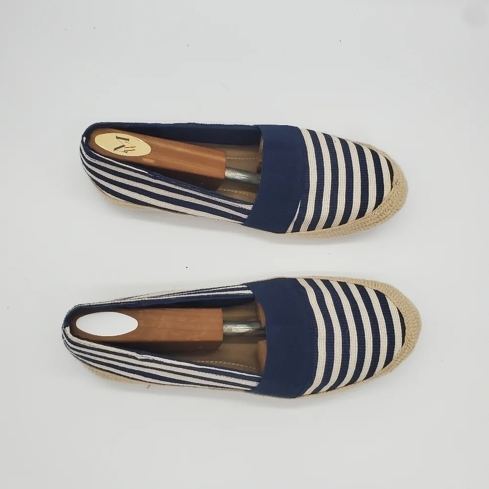 Mia Fabbiolla Striped  Espadrilles Slip-on Shoes Navy Women's 9.5 Shoes